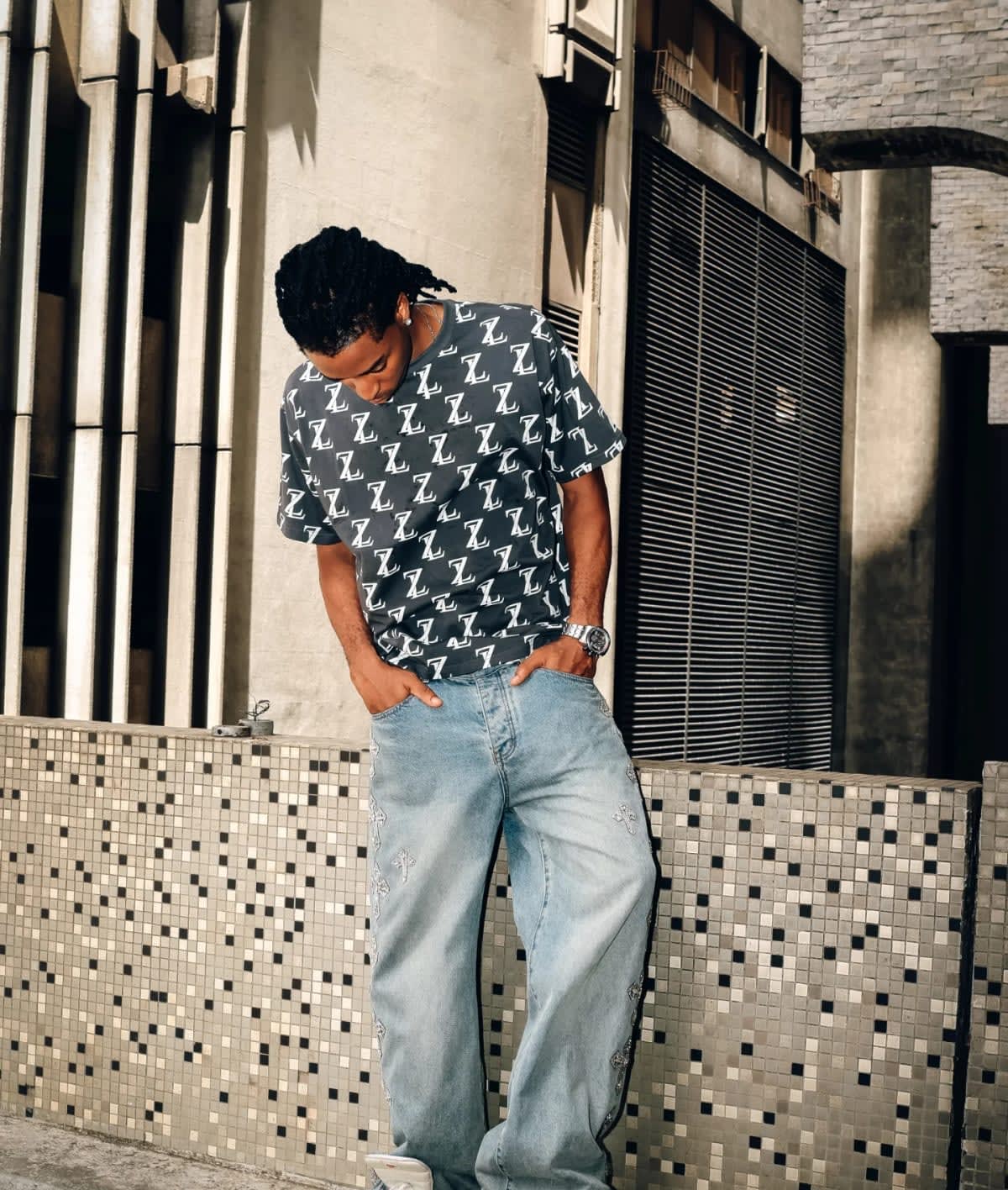 Monogram Camp Shirt — Noir